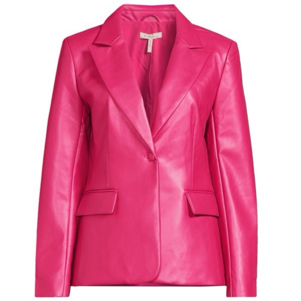 BCBGeneration Hot Pink Faux Leather Blazer